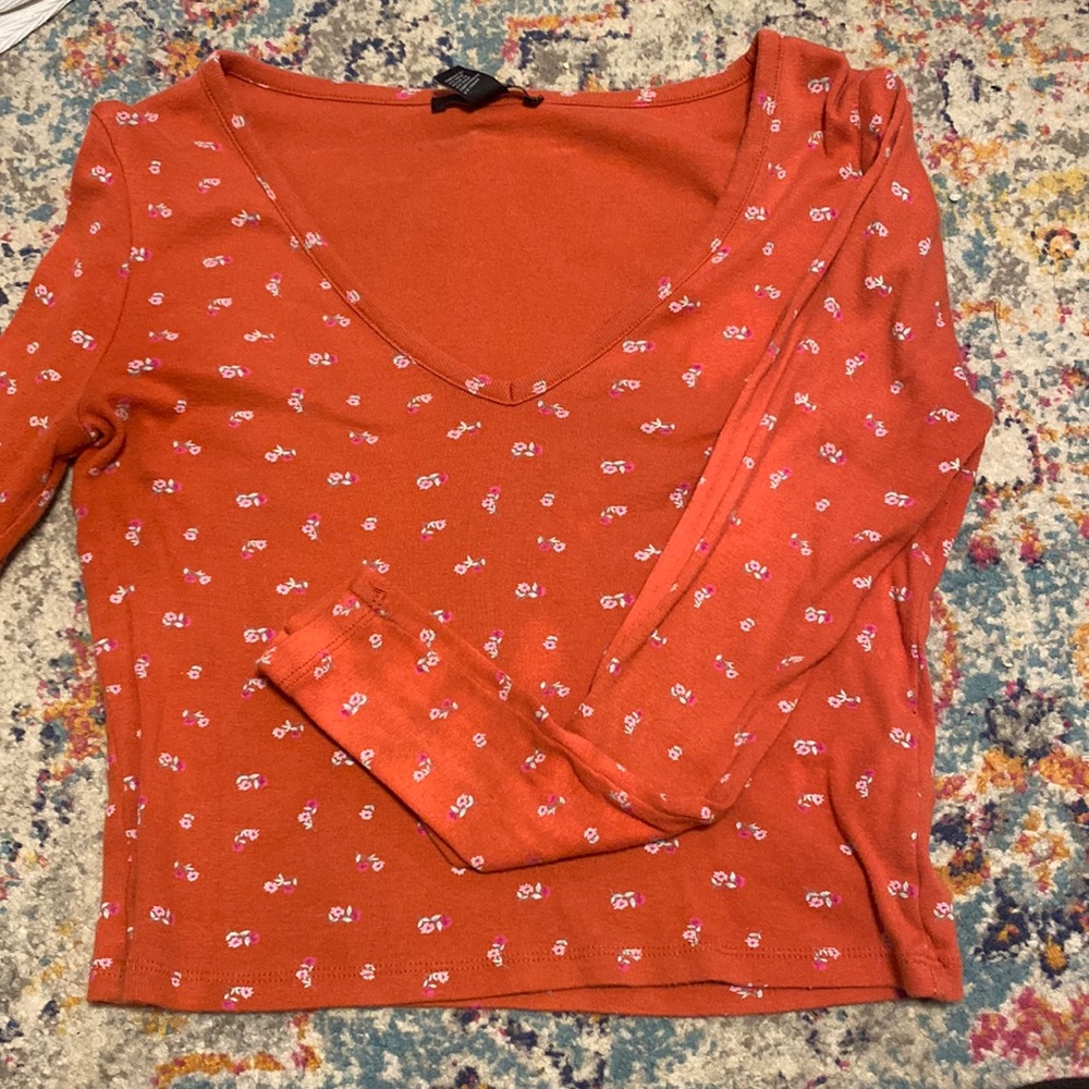 Orange crop top size large